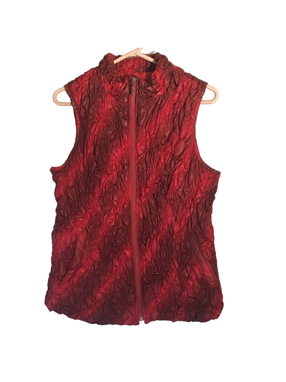 Christopher & Banks VEST size M RED Quilted Vintage